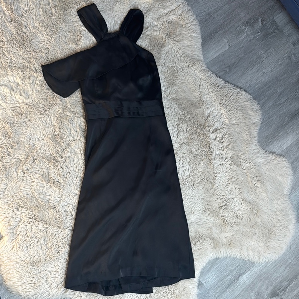 BCBG Elegant Black One-Shoulder Dress